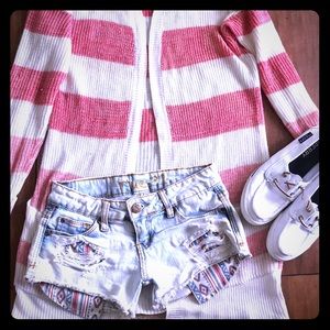 Aztec pocket accent Jean shorts